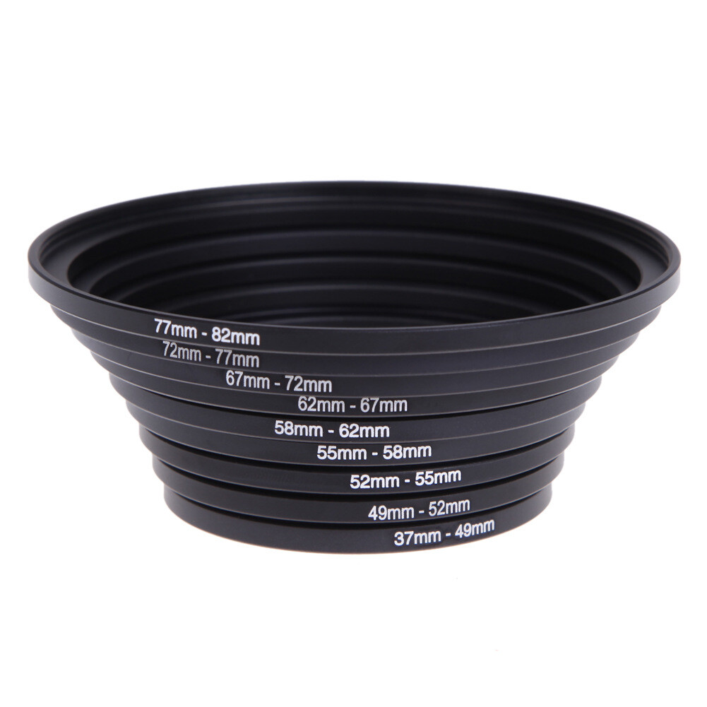 18 Pcs Filter Ring Adapter Set Lens Metal Stepping Rings Step Up Down Lenses