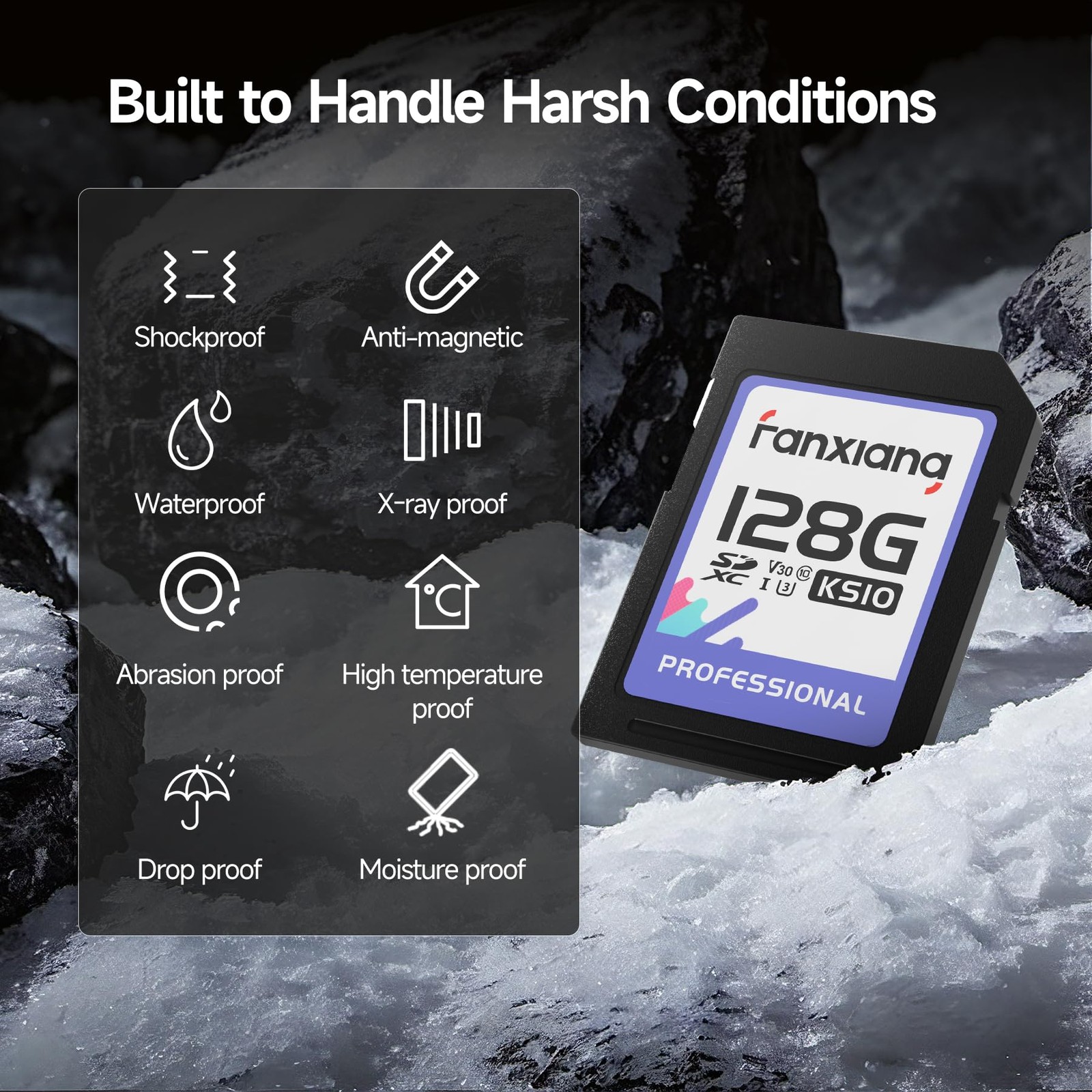 128GB SDXC Memory Card SD Card, UHS-I, C10, U3, V30, Full-HD & 4K Video, Up t…