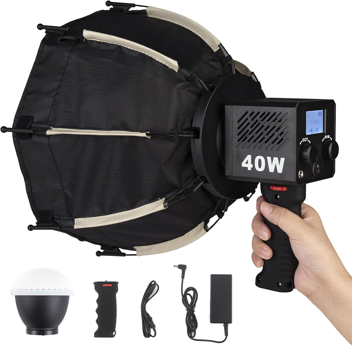M60 Bi-Color LED Video Light with Soft Box & Built-In Battery for Vlogging