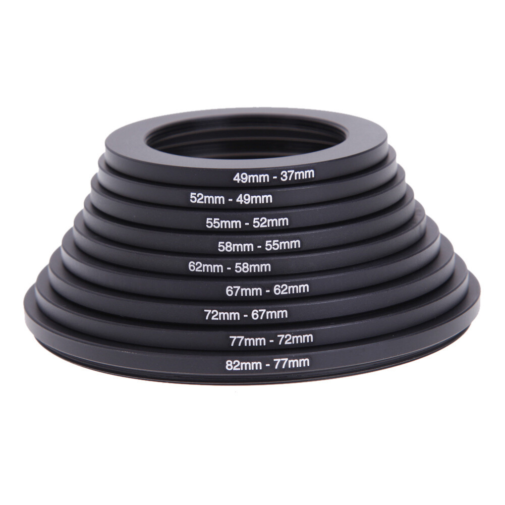 18 Pcs Filter Ring Adapter Set Lens Metal Stepping Rings Step Up Down Lenses
