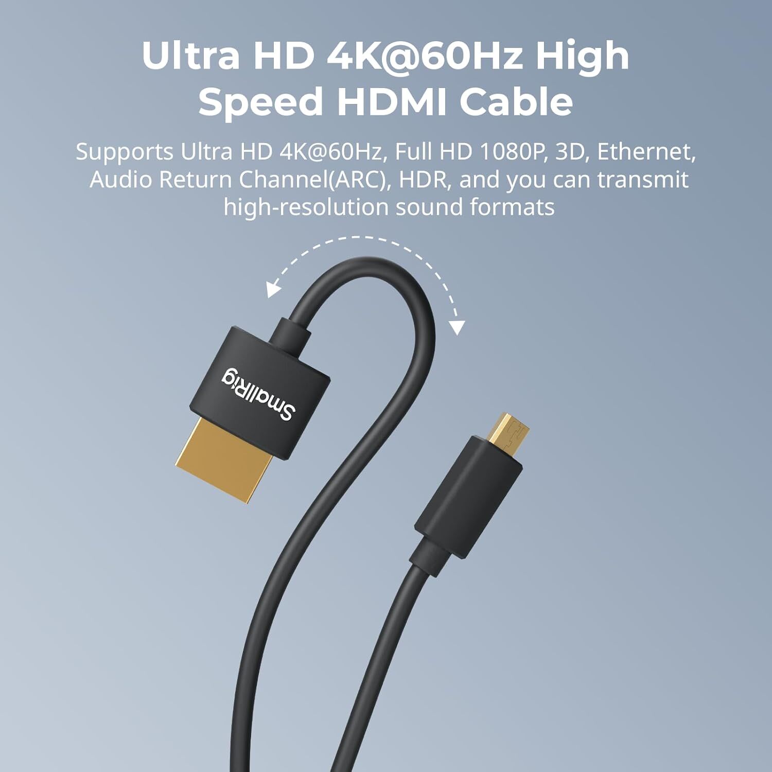 SmallRig D to A Cable Ultra Thin for HDMI Cord 100cm for Sony A7R III/ A7II