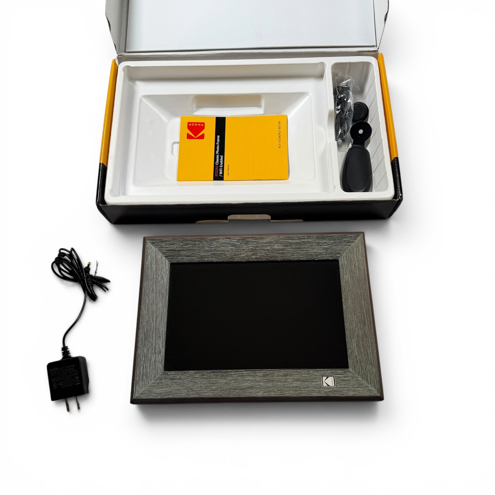 Kodak RCF-1013W Photo Frame 10-Inch Wi-Fi Touch Screen Gray Wood – Open Box