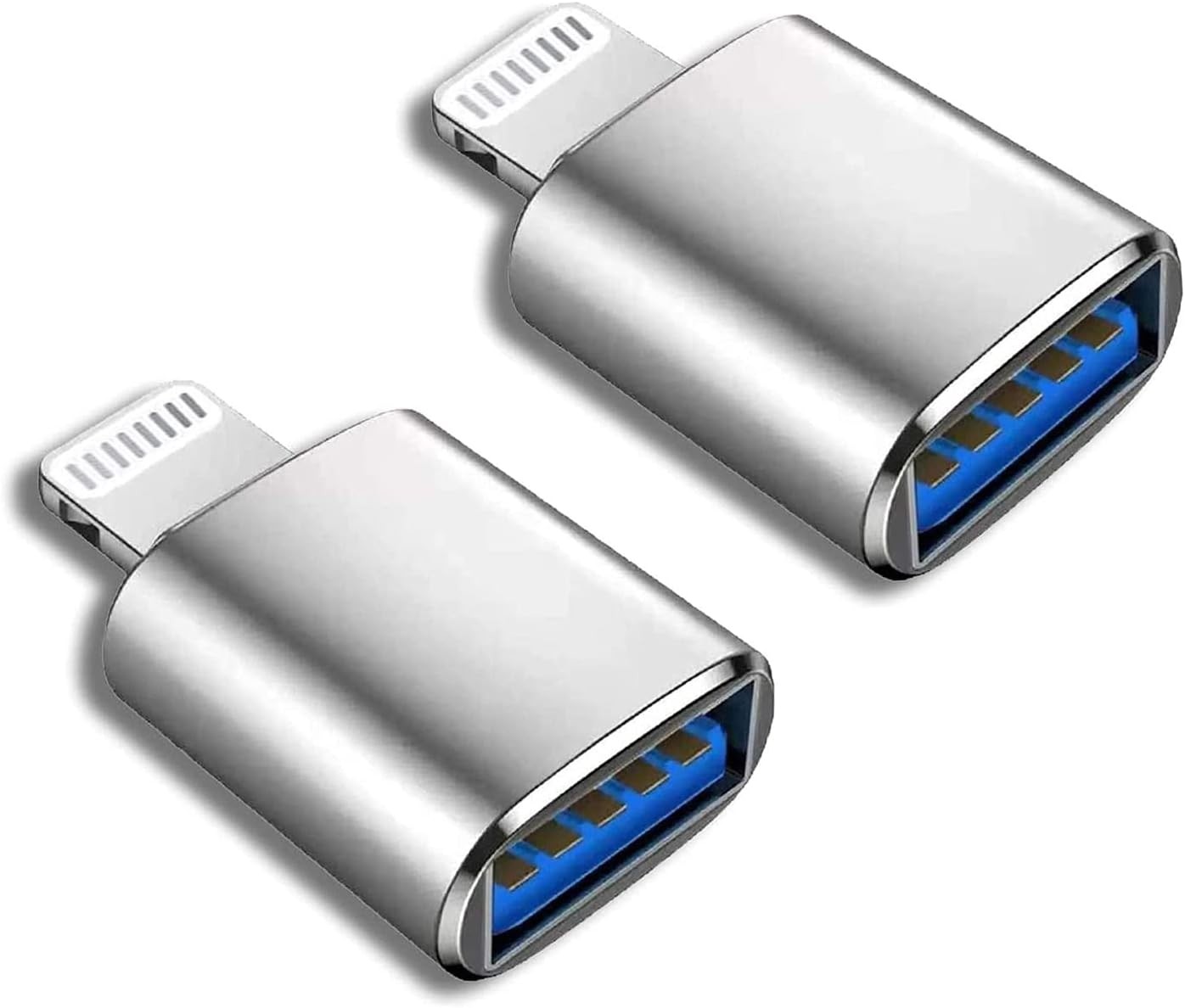 (Apple MFi Certified) Lightning Male to USB Female Camera Adapter,2 Pack
