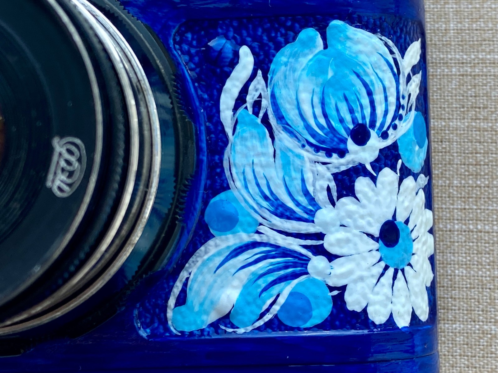 Unique Hand Painted FED-5V Camera Petrykivka Ukrainian Folk Art
