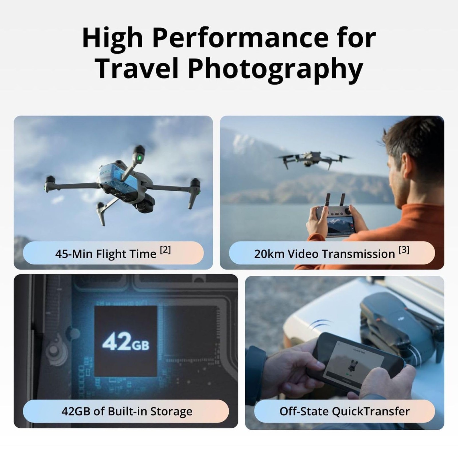 DJI Air 3S (RC-N3), Drone Camera 4K, Dual-Camera Drone-US Stock