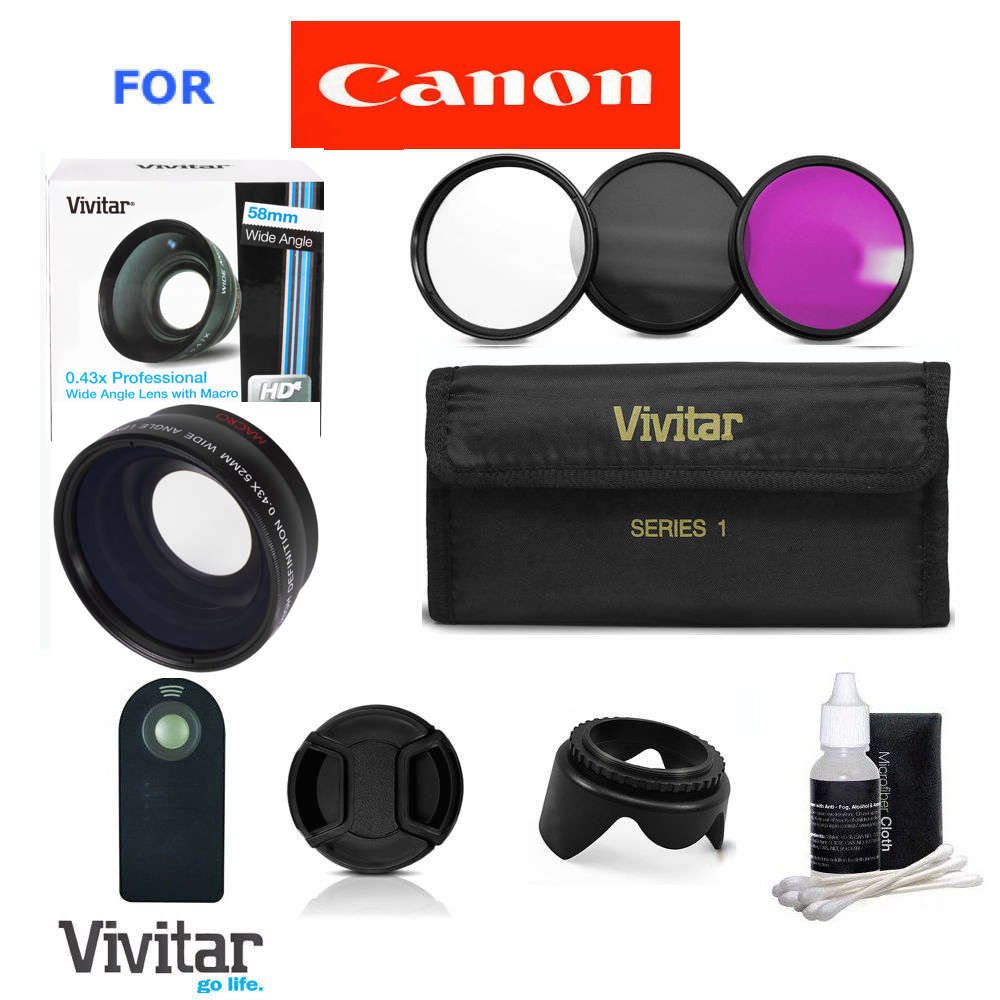 58MM FISHEYE + Macro Lens + ACCESSORIES KIT FOR CANON EOS REBEL DIGITAL CAMERAS