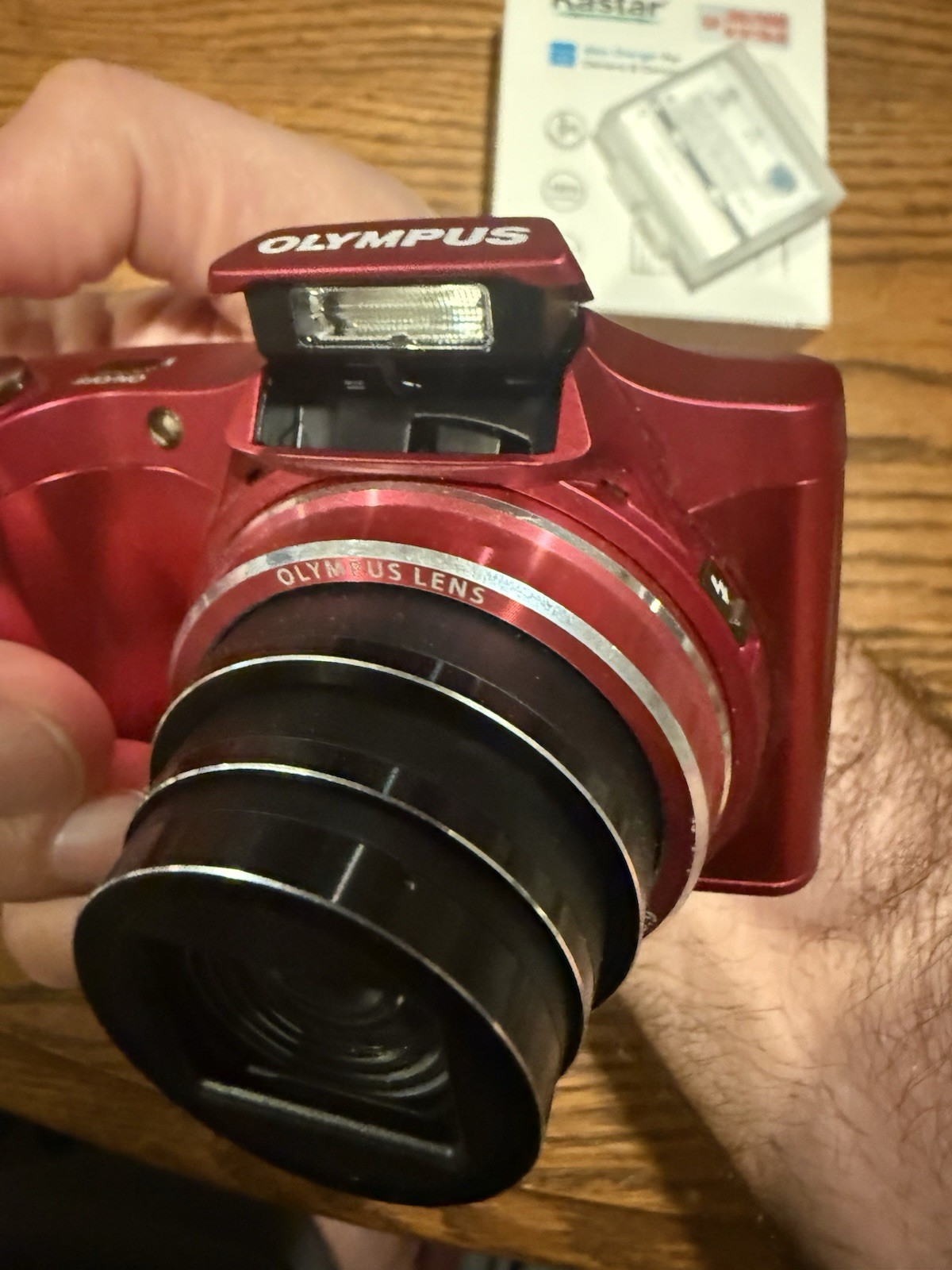 Olympus SZ-14 Digital Camera Red 14.0MP w/ 2 Battery, Charger & SD Tested