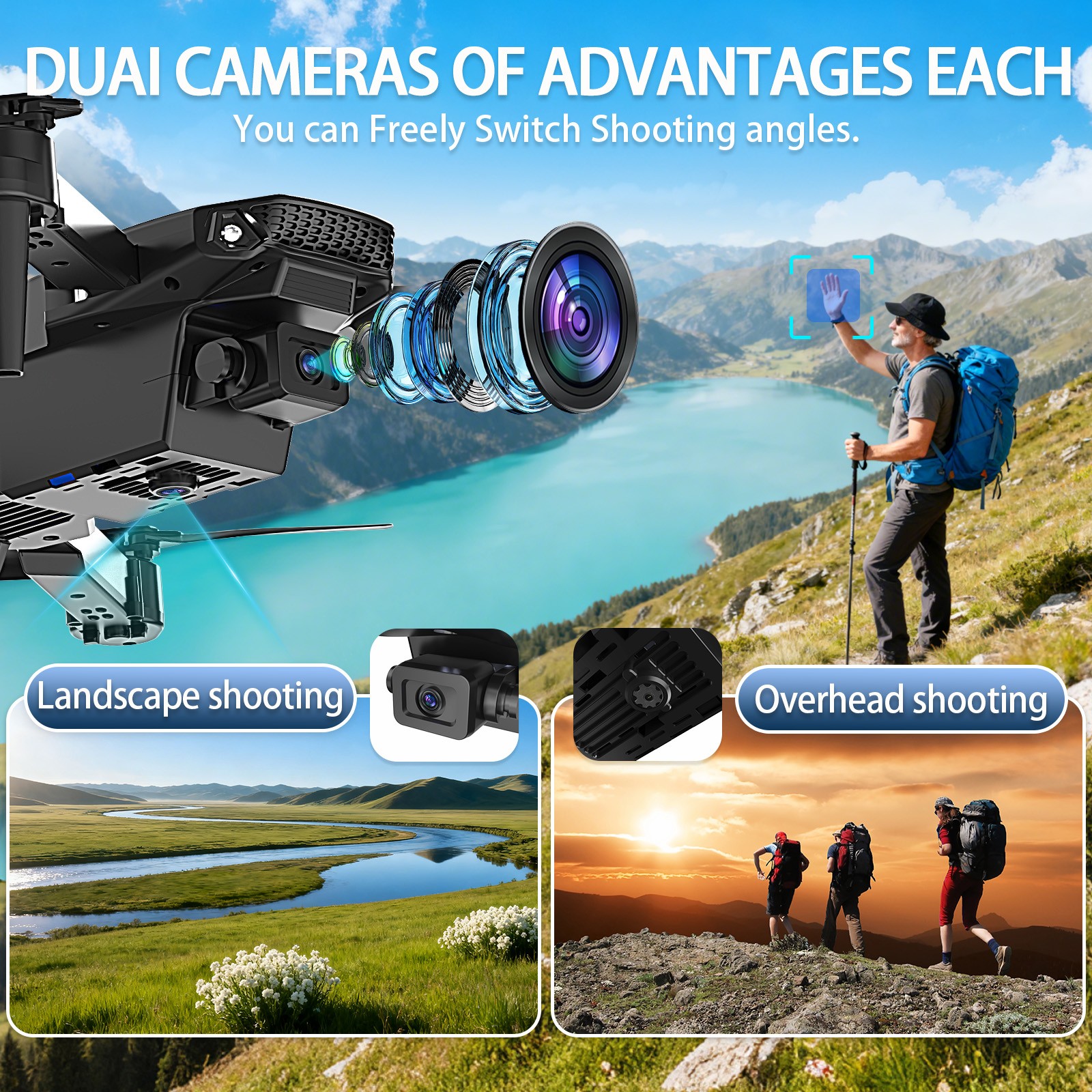 Drones Quadcopter 5G 4K GPS Drone X with HD Dual Camera WiFi FPV Foldable RC