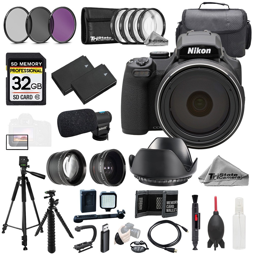 Nikon COOLPIX P1100 Digital Camera + Mic+32GB +9 PC Filtr-MEGA Kit
