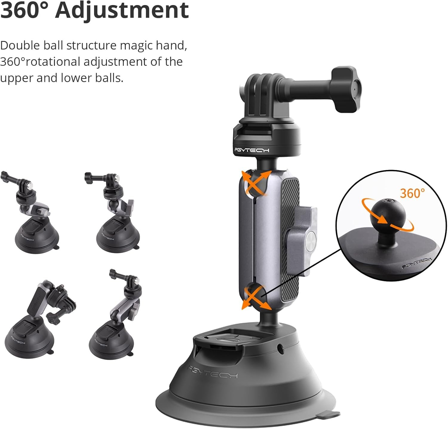 Camera Suction Cup Car Mount for DJI Osmo Action 6 Pocket 3 GoPro 12 Insta360 X5