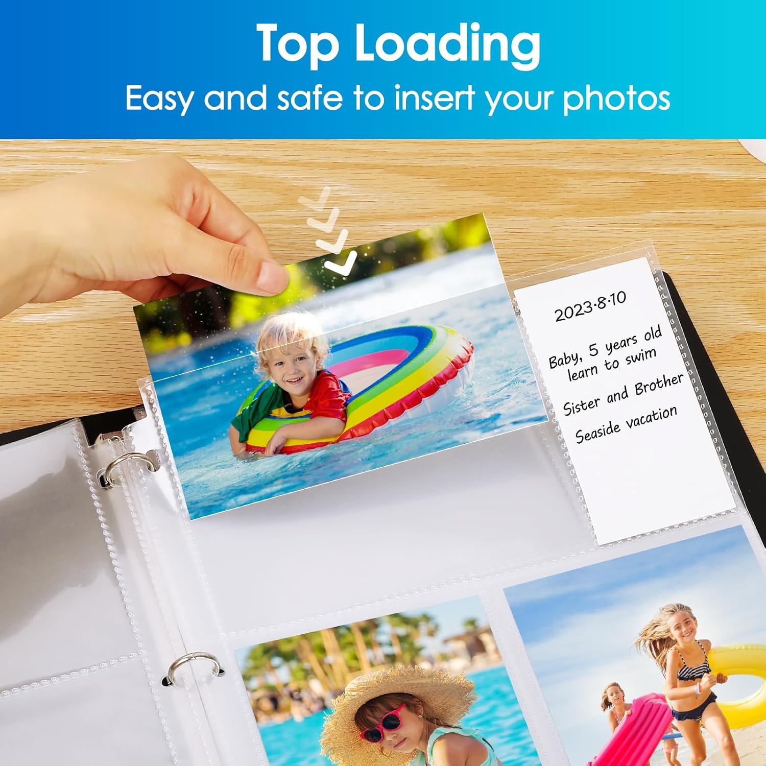 MaxGear 30 Pack 4×6 Photo Sleeves for 3 Ring Binder (180 Pictures), Heavy-Duty
