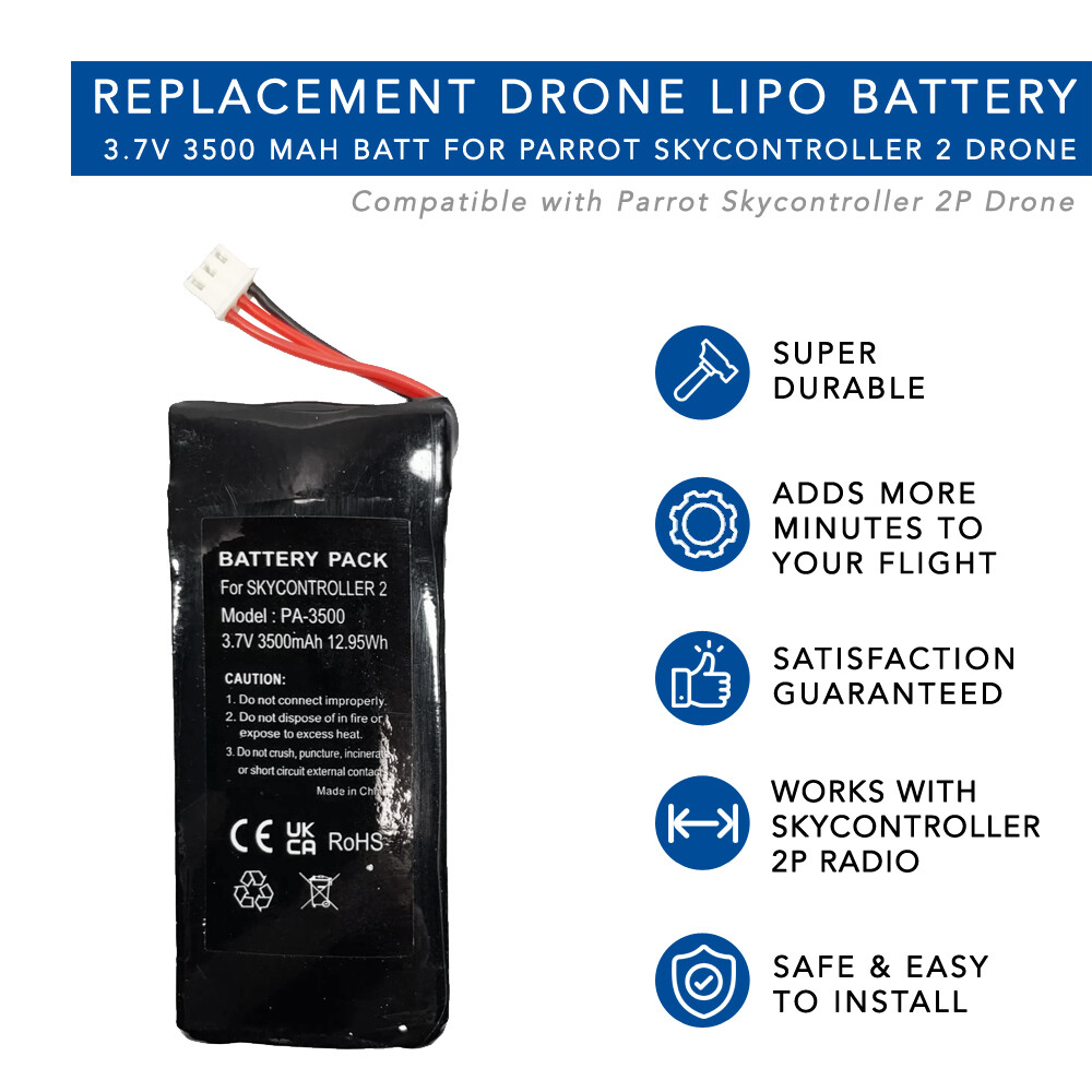 MaximalPower 3.7V 3500mAh Battery for Parrot Skycontroller 2P Bebop Radio Drone