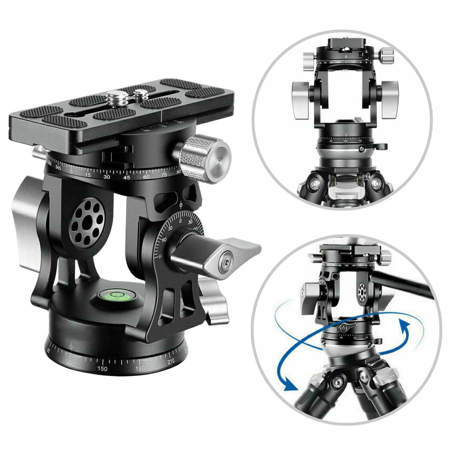 LEOFOTO VH-30R Two-Way Panoramic Tele Lens Head w Handle Arca/RRS Compatible