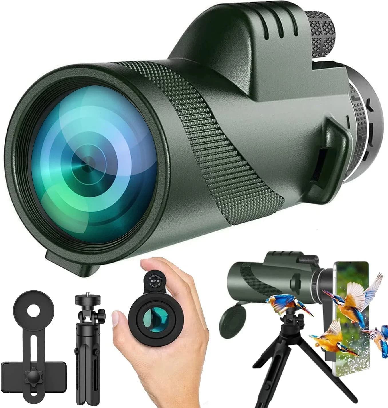 Monocular-Telescope 80×100 High Powered Monoculars High Definition for Adults