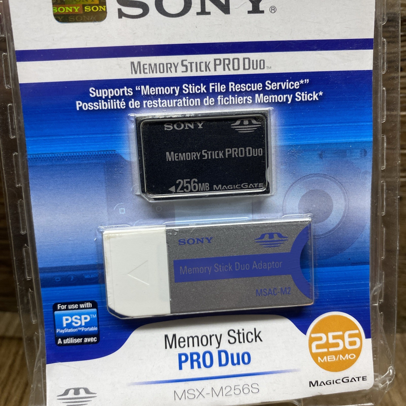 Sony Memory Stick Pro Duo MSX-M256S Memory Card 256MB w/ Adapter For Use w/ PSP