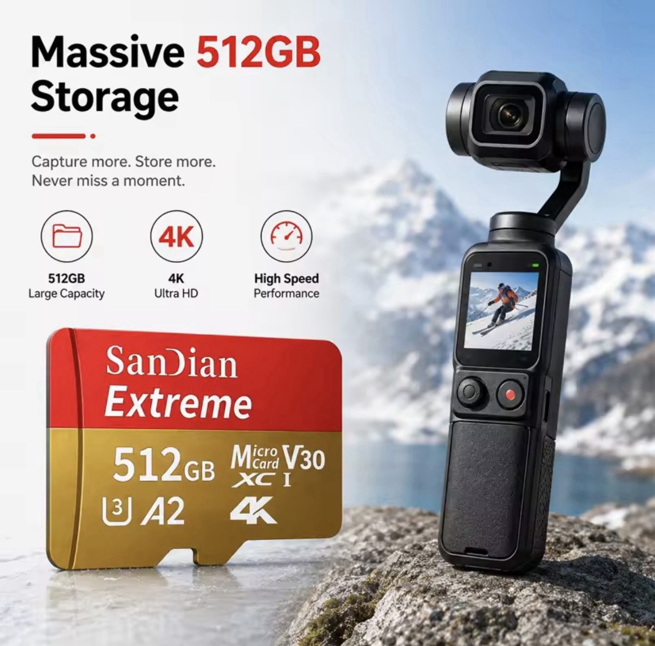 SanDian Extreme 2TB microSDXC U3 A2 V30 4K High Speed Memory Card