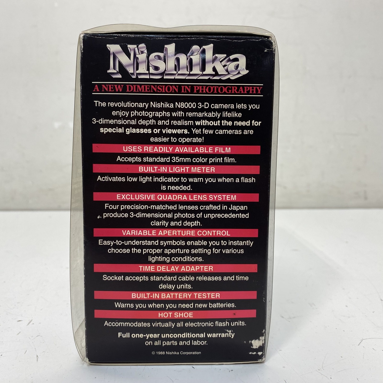 Vintage Nishika N8000 35mm 3-D Stereo Camera Quadra Lens System NIB Tested