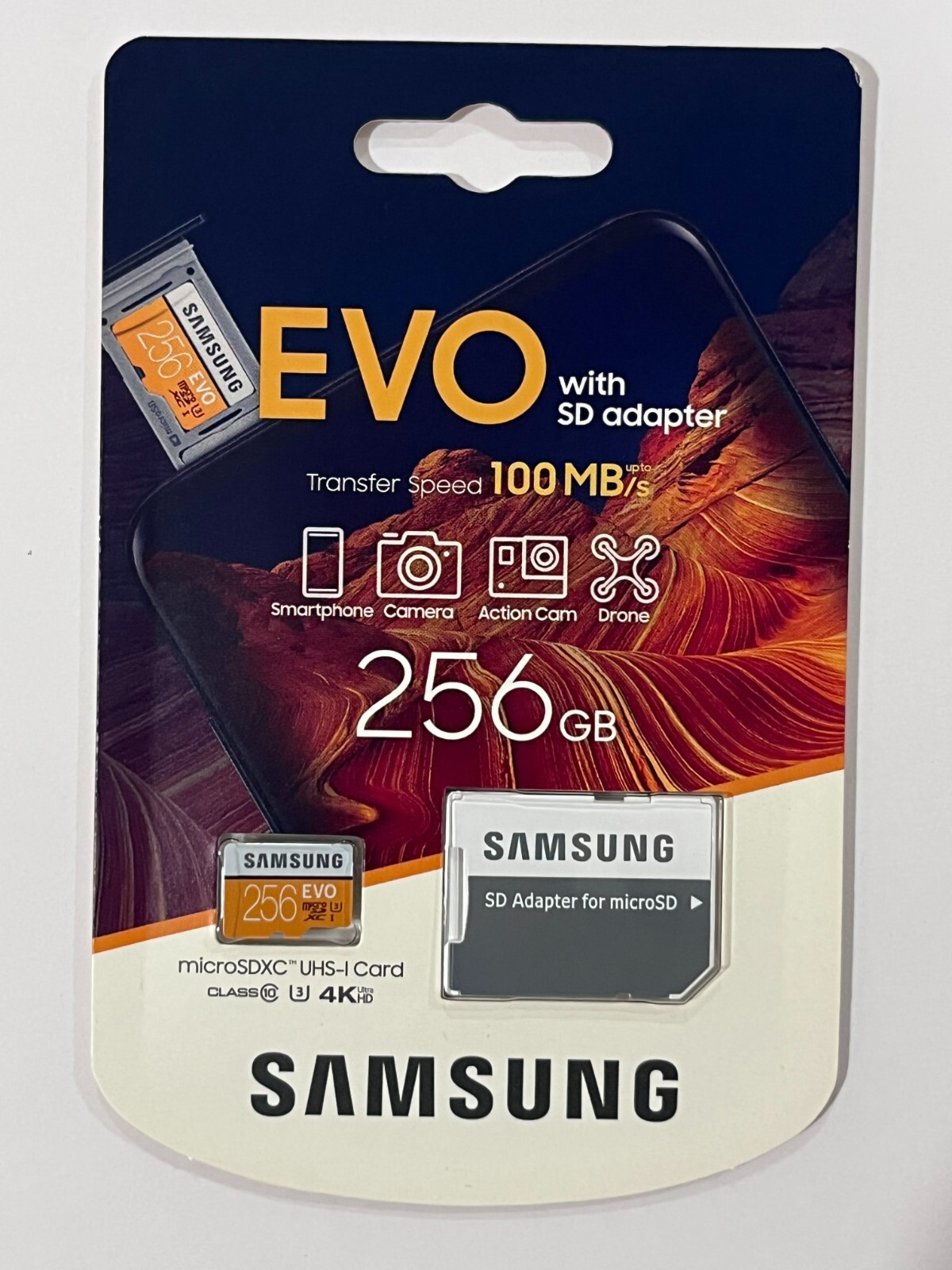 New Samsung 256GB EVO UHS-I microSDXC Memory Card MB-MP256HA/AM