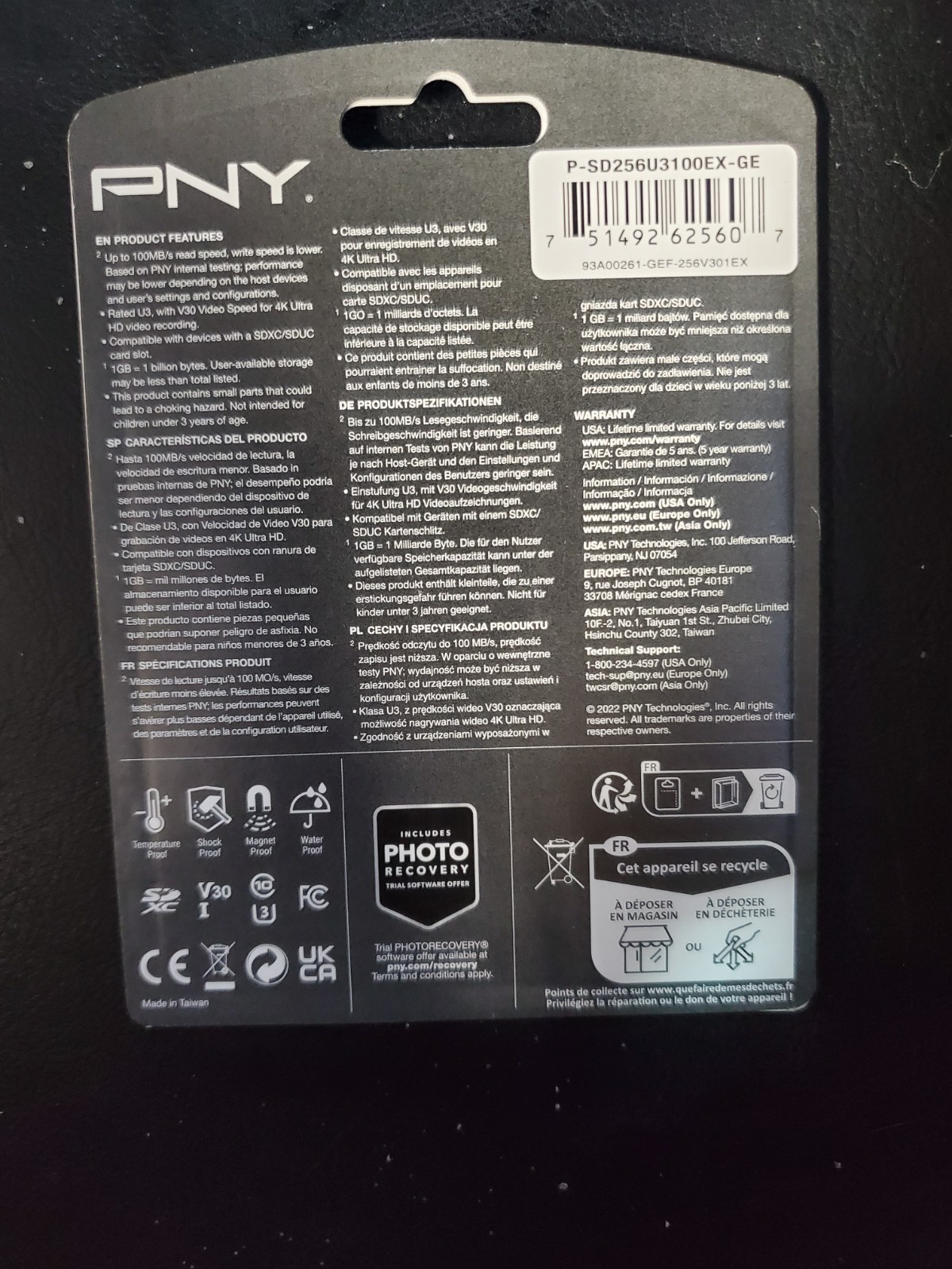 PNY Technologies 256GB Elite-X SDXC Flash Memory Card, Class 10, UHS-I U3 4K HD!