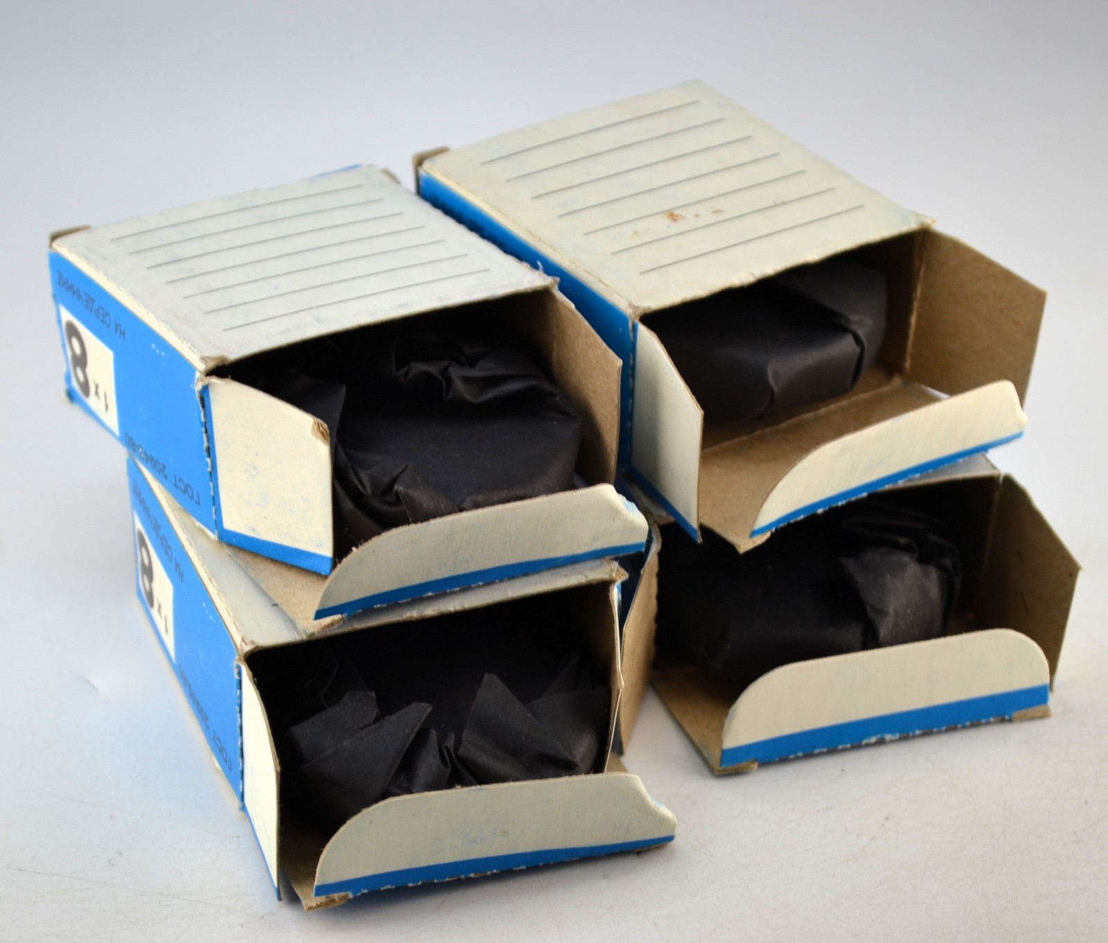 FOUR SOVIET USSR SHOSTKA ОЧ-50 TYPE A 1x8mm B/W SUPER-8 FILM ROLLS