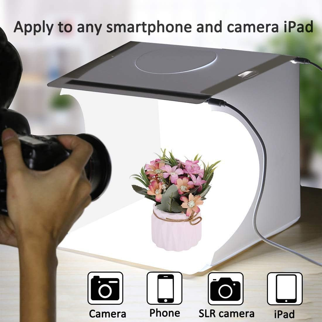 Mini Photo Studio Light Box Portable Folding Photography Tent 40 LED Lights 6 Ba