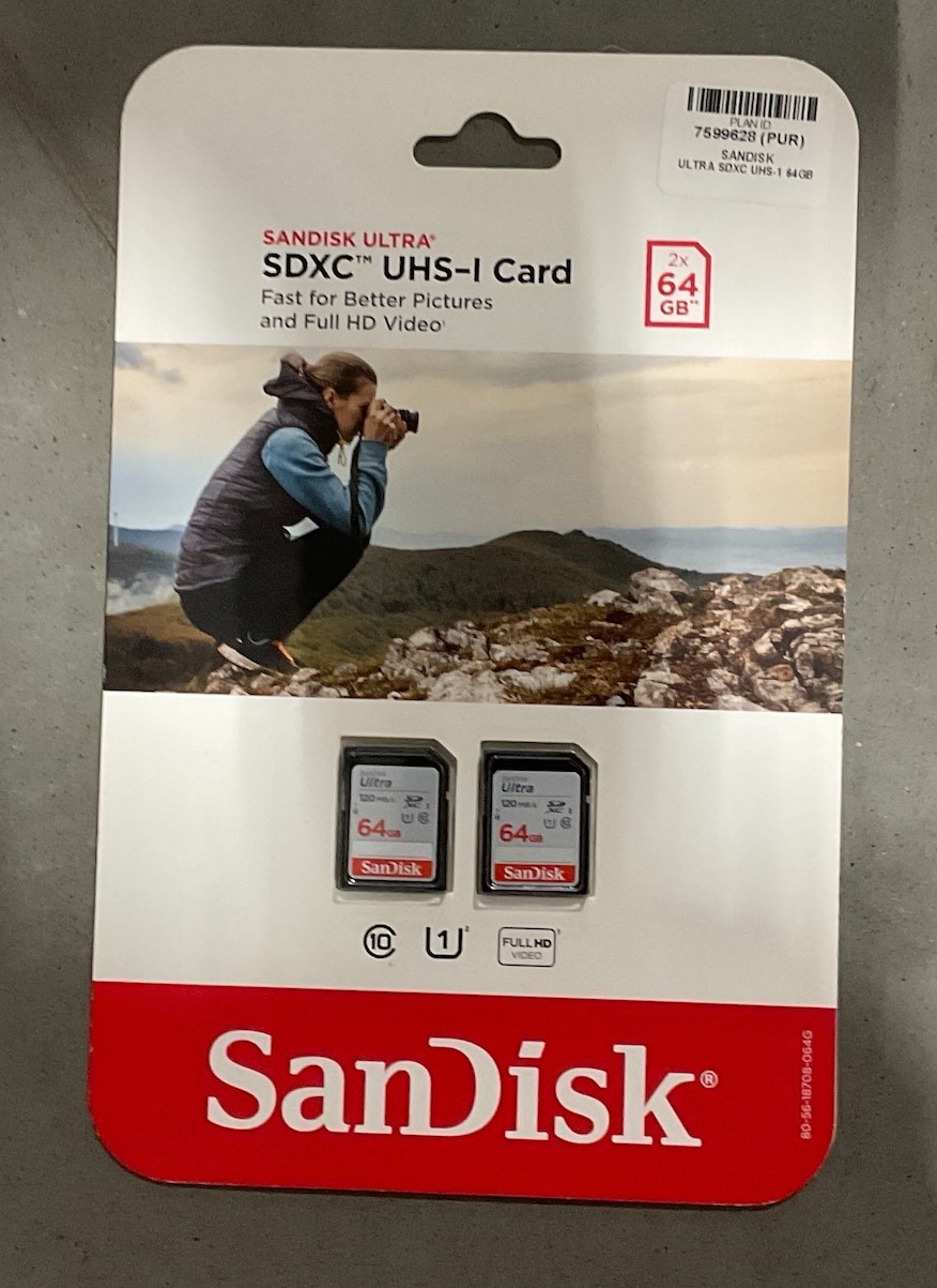 SanDisk Ultra SDXC UHS-I Card 2 Pack of 64GB