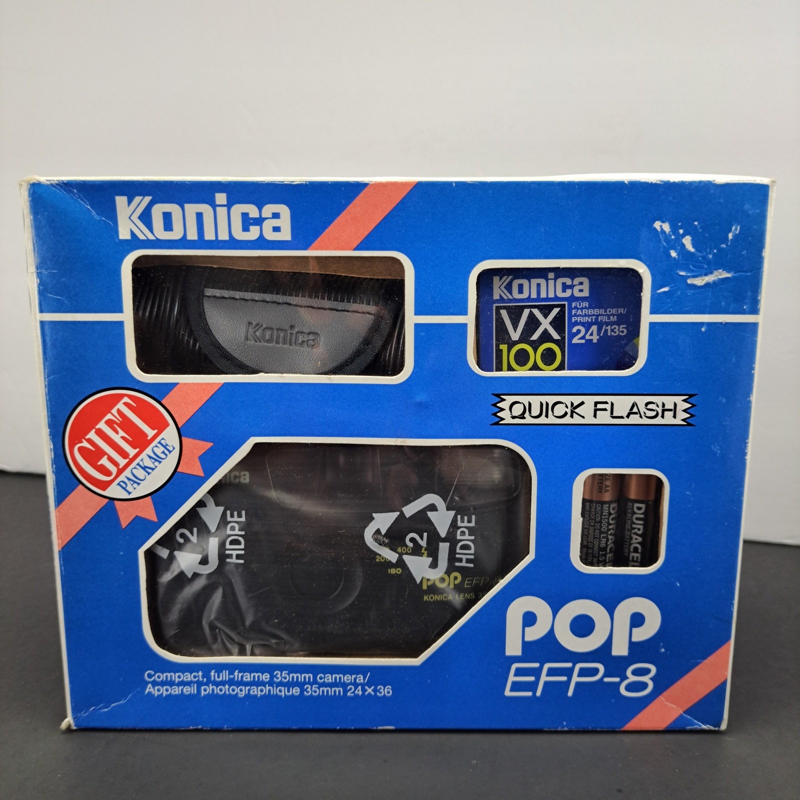 MINT KONICA POP EFP-8 35mm Film Camera Gift Set-New Old Stock NOS Boxed Kit