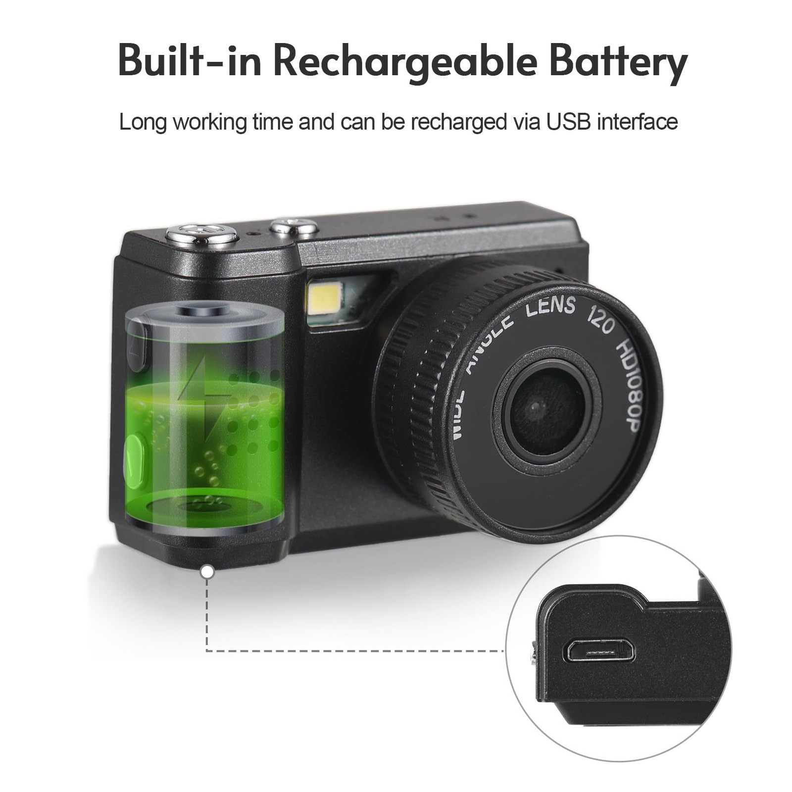 Mini 18g Digital Camera 1080P Video LCD Screen Built in Flash and Filters