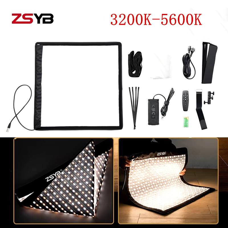 ZSYB JB-200Bi 200W 3200K-5600K Flexible Cloth LED Video Panel Light APP Control