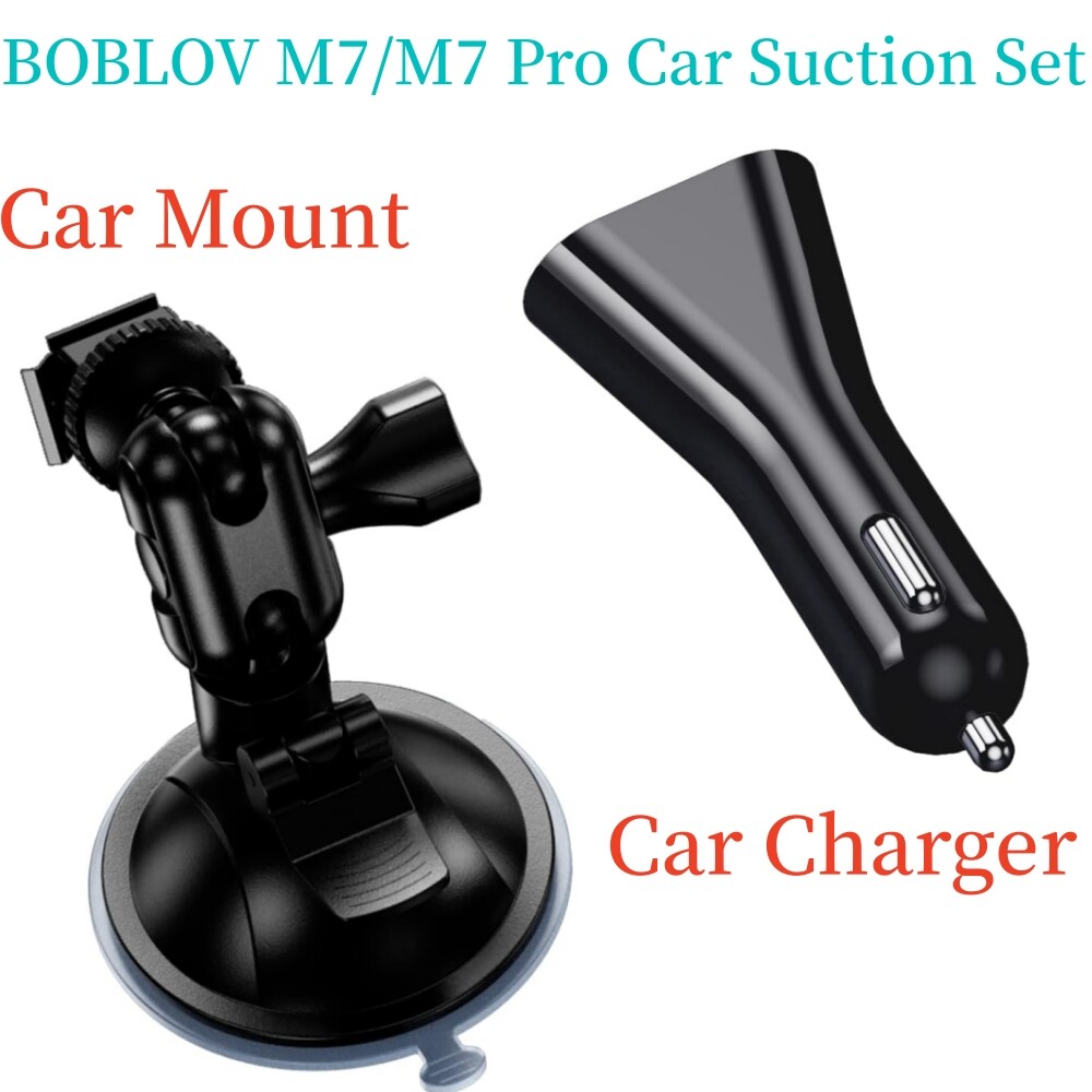 BOBLOV M7 M7 Pro Car Suction Mount + car charger for M7/M7 Pro Body Worn Camera