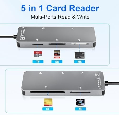Memory Stick Pro Duo Adapter 5 In 1 Multi Memory Card Reader Supports SD/TF/CF