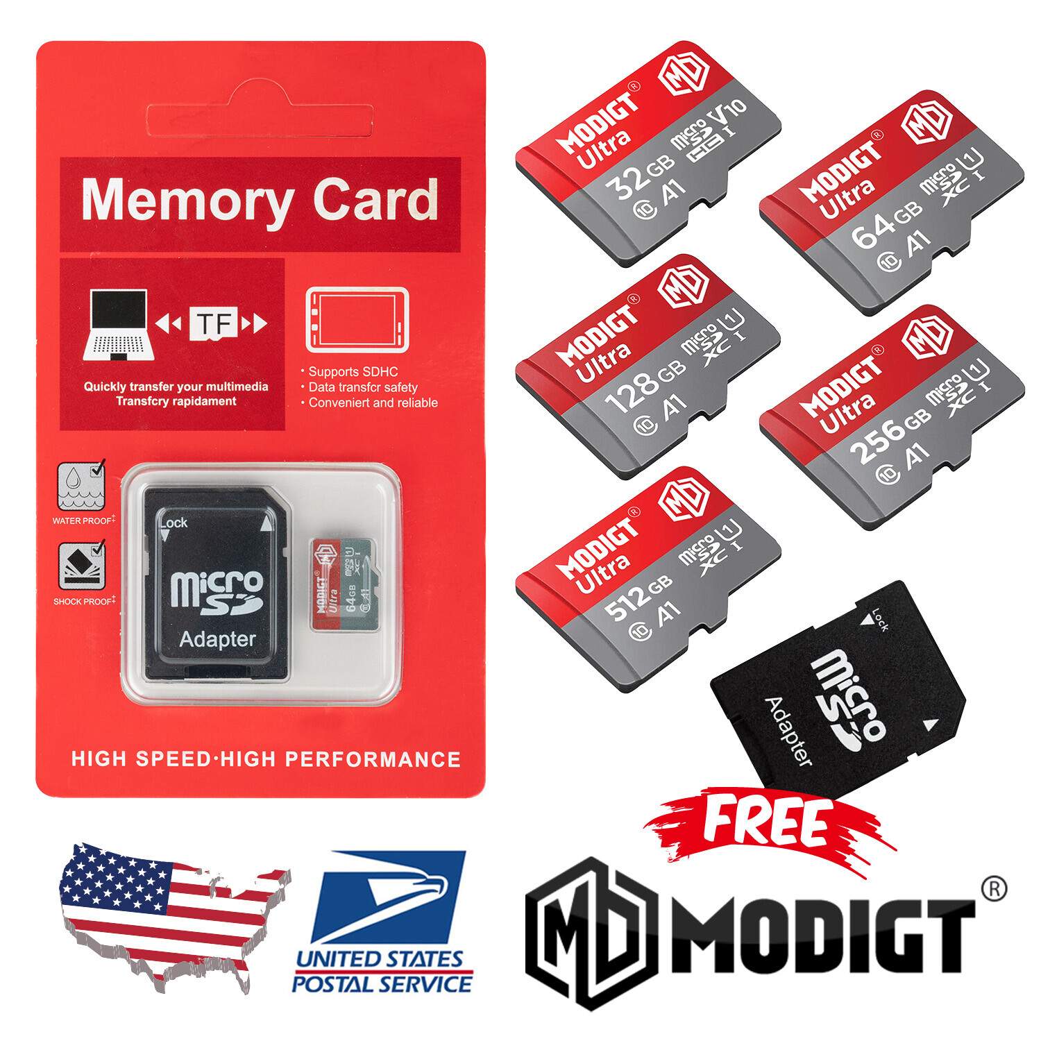 128GB 256GB Micro SD Card Memory Card TF Card with Free Adapter High Speed