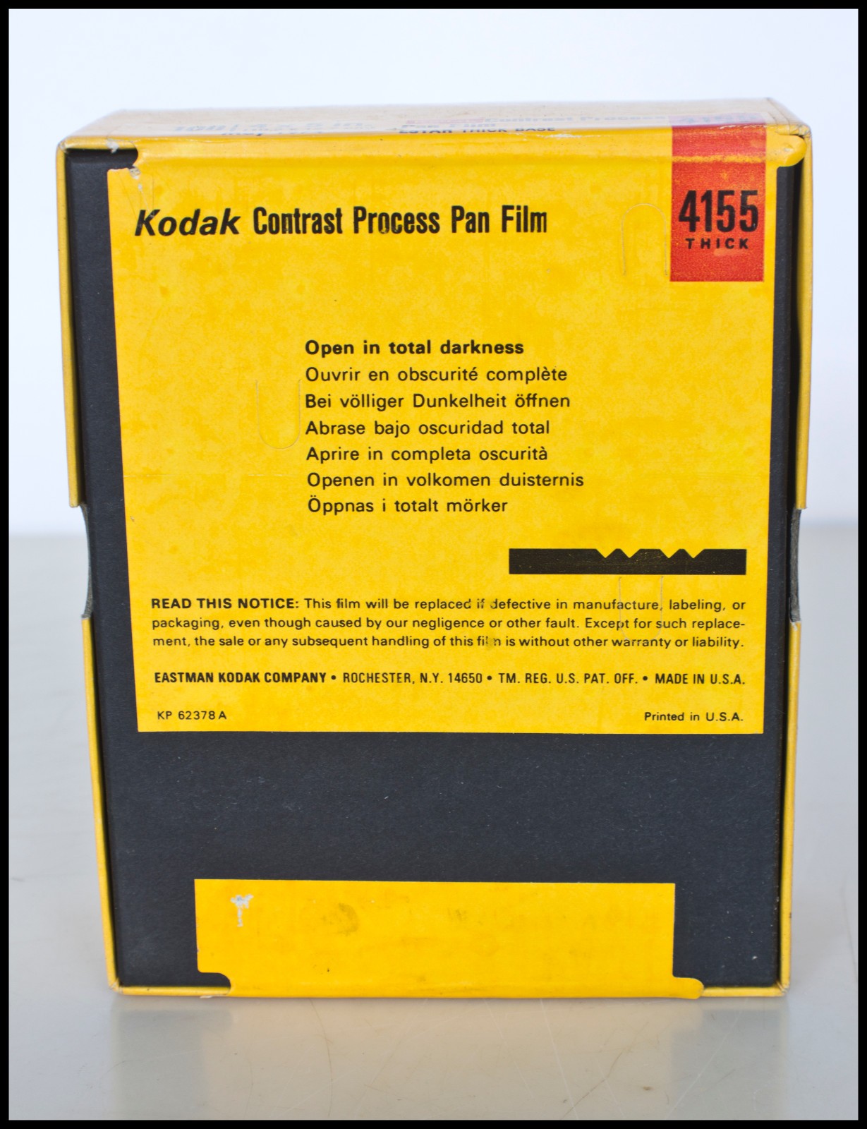 Kodak Contrast Process Pan Film 4155 Sealed 100 Sheets B/W 4×5 Inch Expired 1974