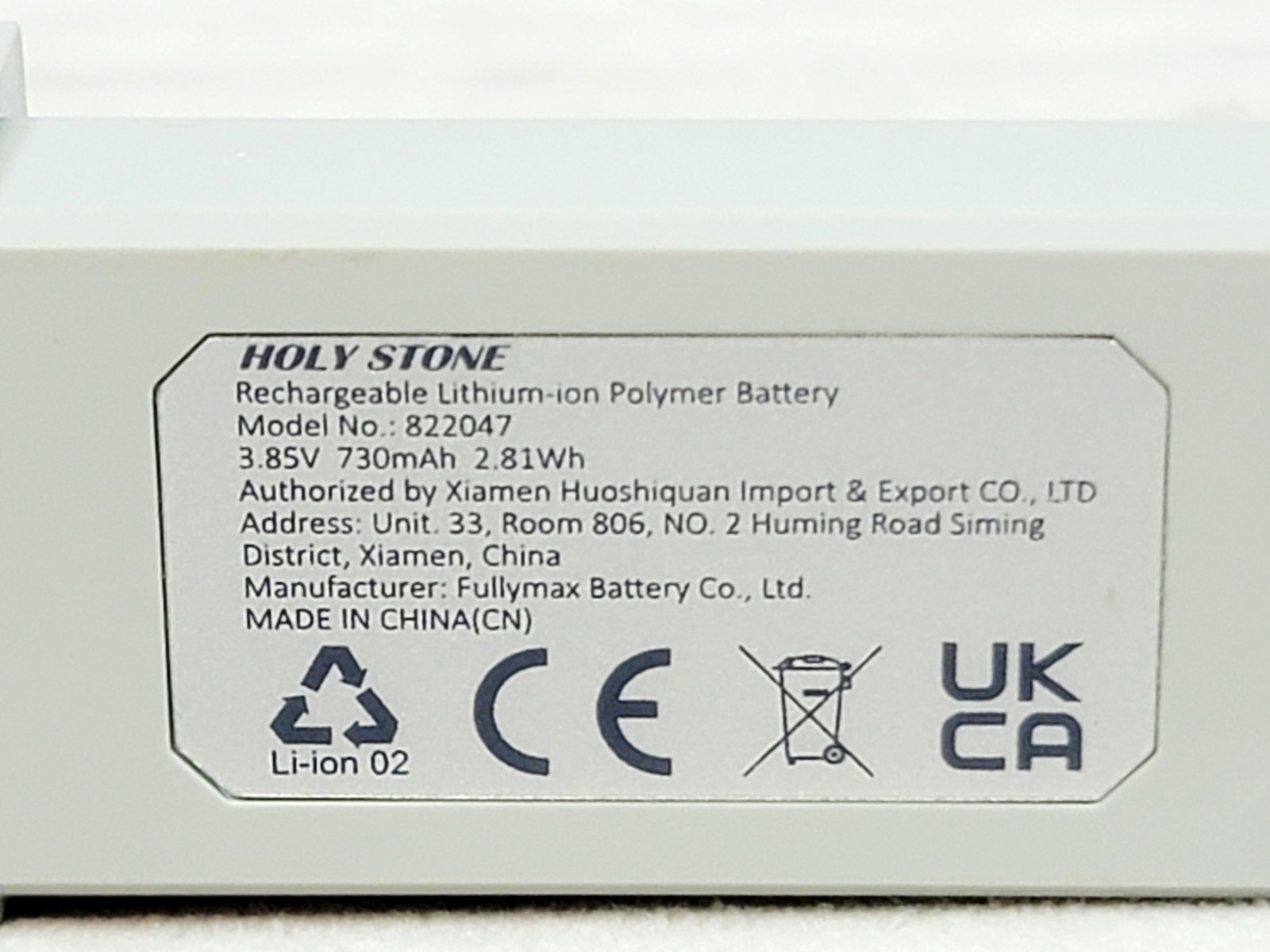 Holy Stone Rc Drone HS430 OEM Battery 3.85V 730mAh 2.81 Wh Battery Only 822047