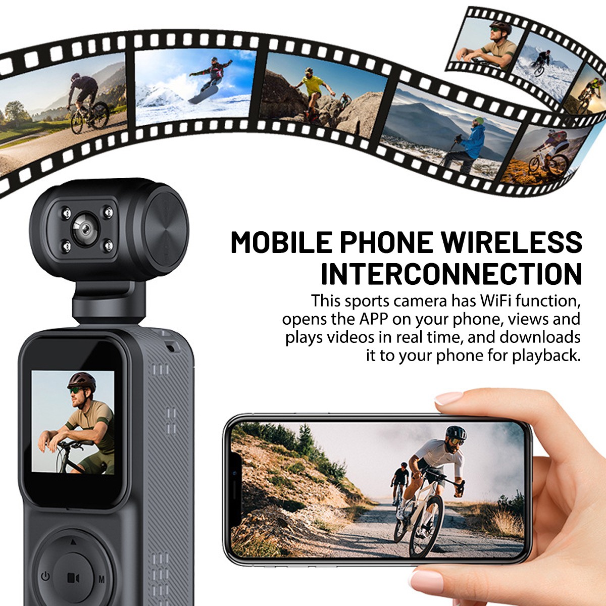 4K Pocket Mini Body Action Camera 180°/260° Rotation Audio & Video Recording Cam