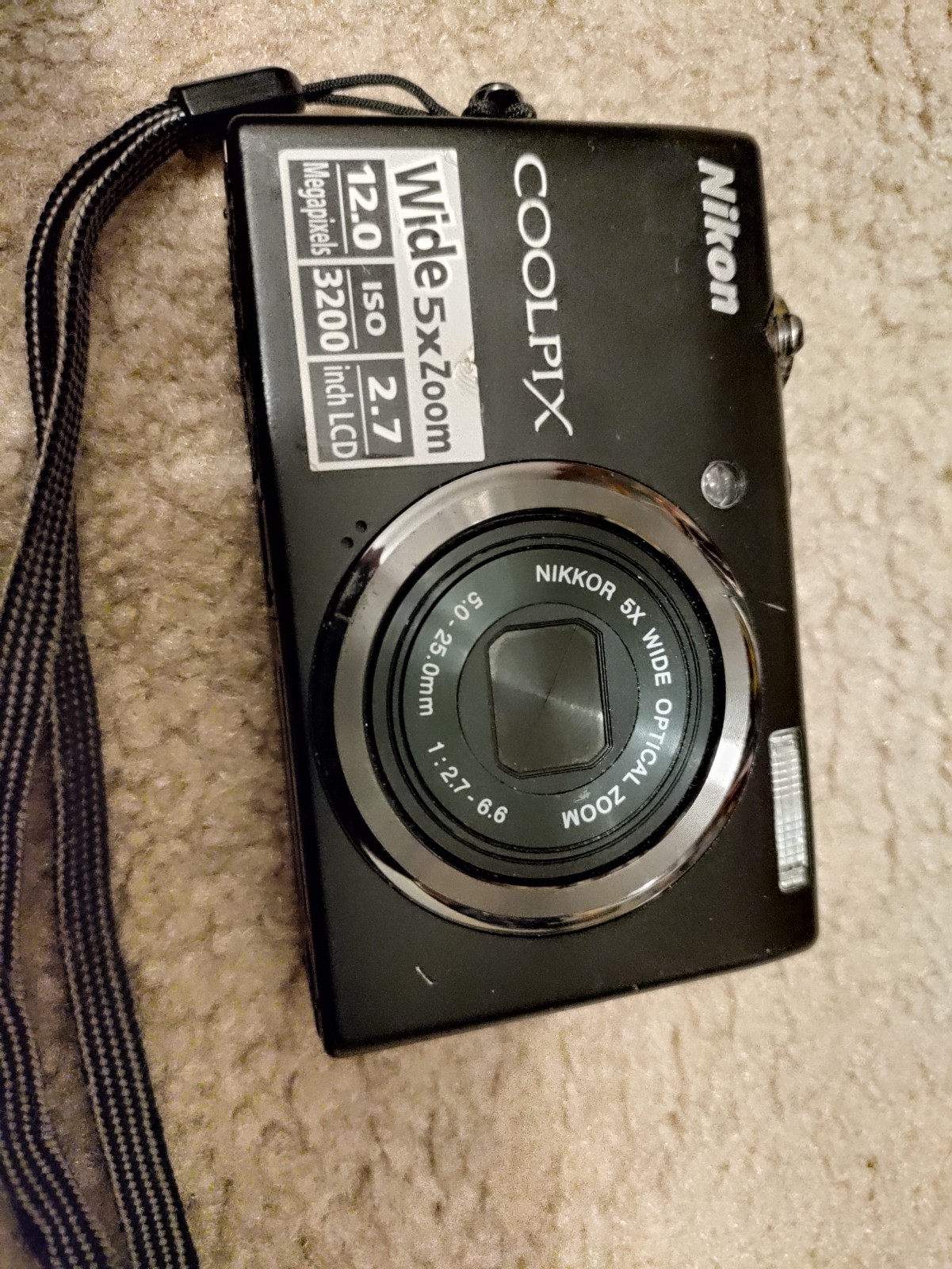 Nikon COOLPIX S570 Compact Digital Camera Black 12MP TESTED WORKING w/ battery