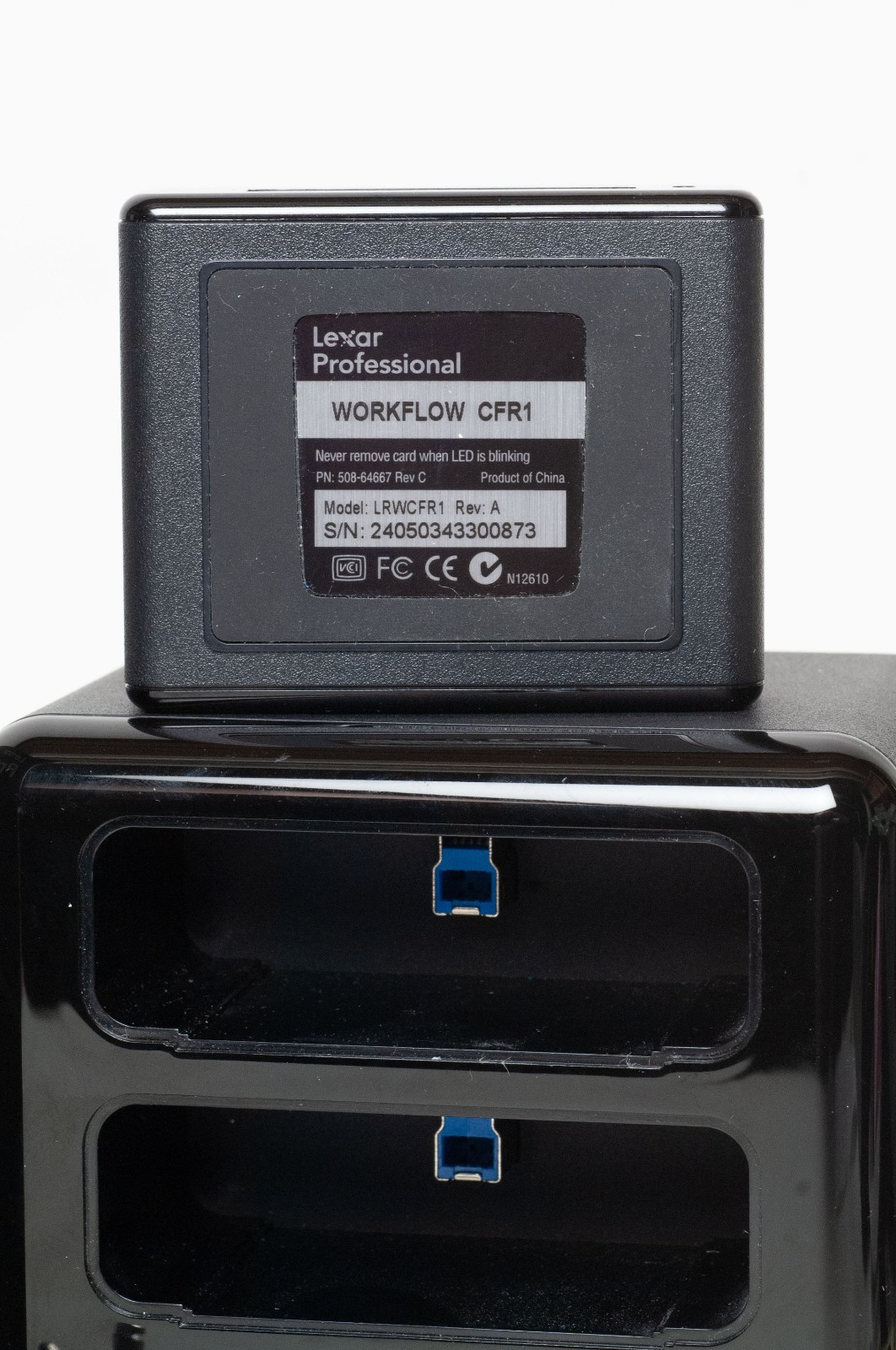 Exc Lexar Prof Workflow HR1 Hub USB 3.0 with CFR1 & SR1 Card Reader tested CF SD