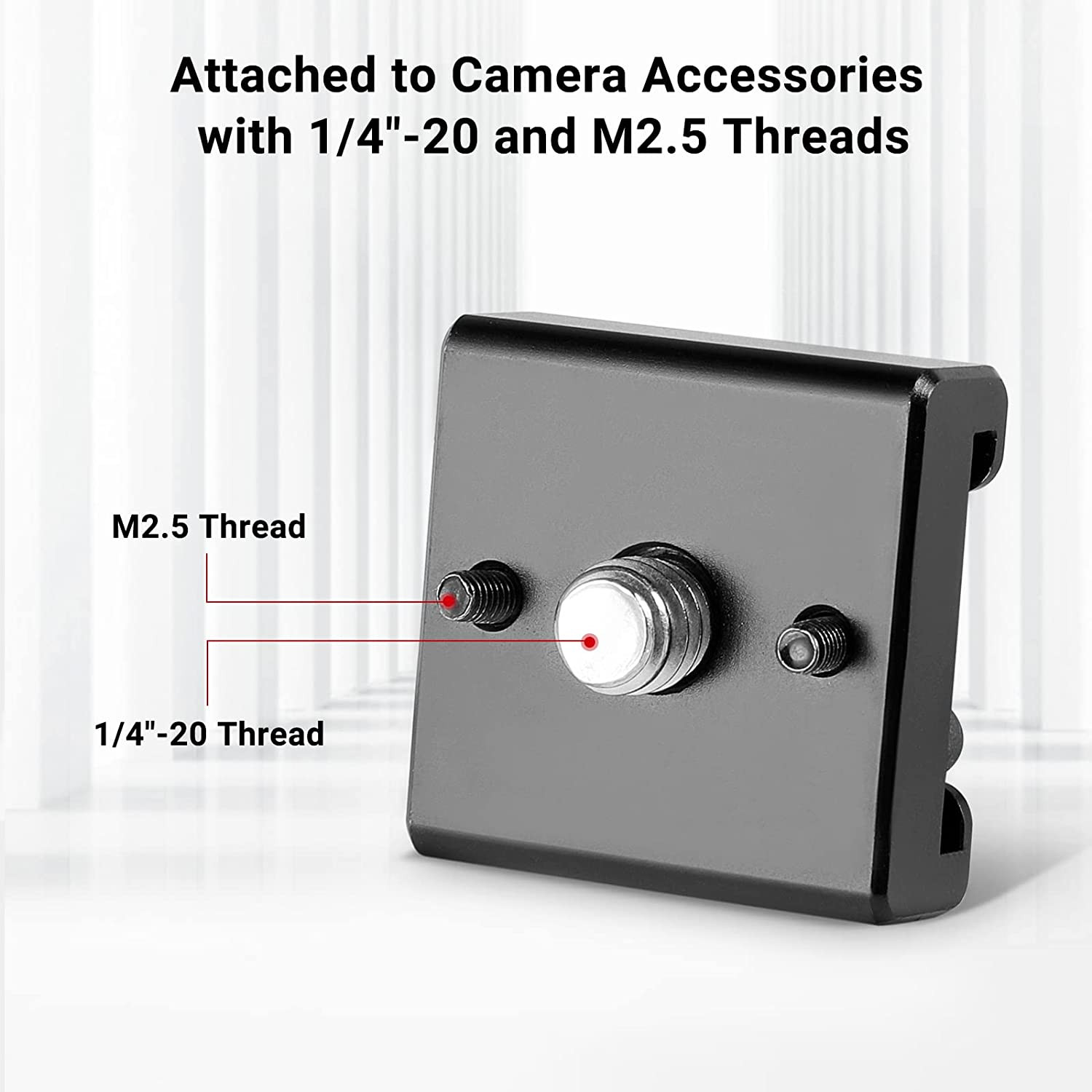 Cold Shoe Mount Adapter with 1/4’’ Thread Hole for Camera and Camcorder Rigs – 1