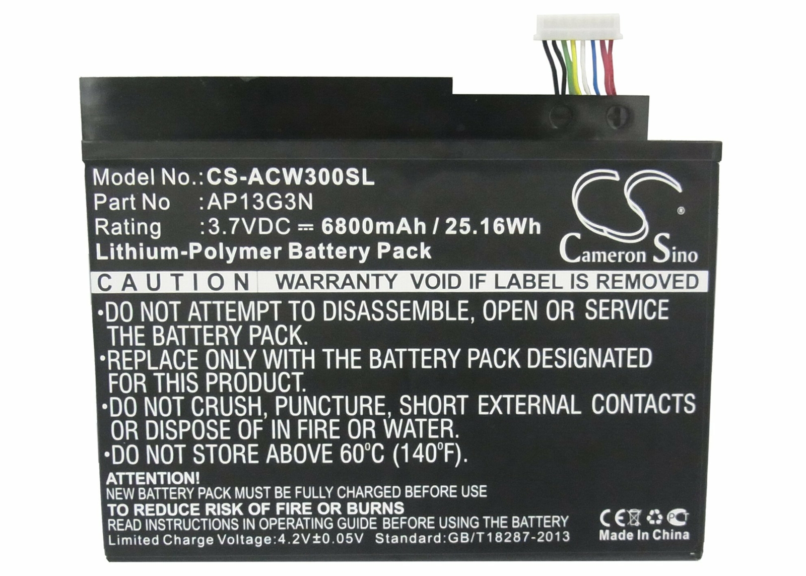 Cameron Sino 6800mAh Battery for Acer Iconia Tab W3, Iconia Tab W3-810, ZEIV4