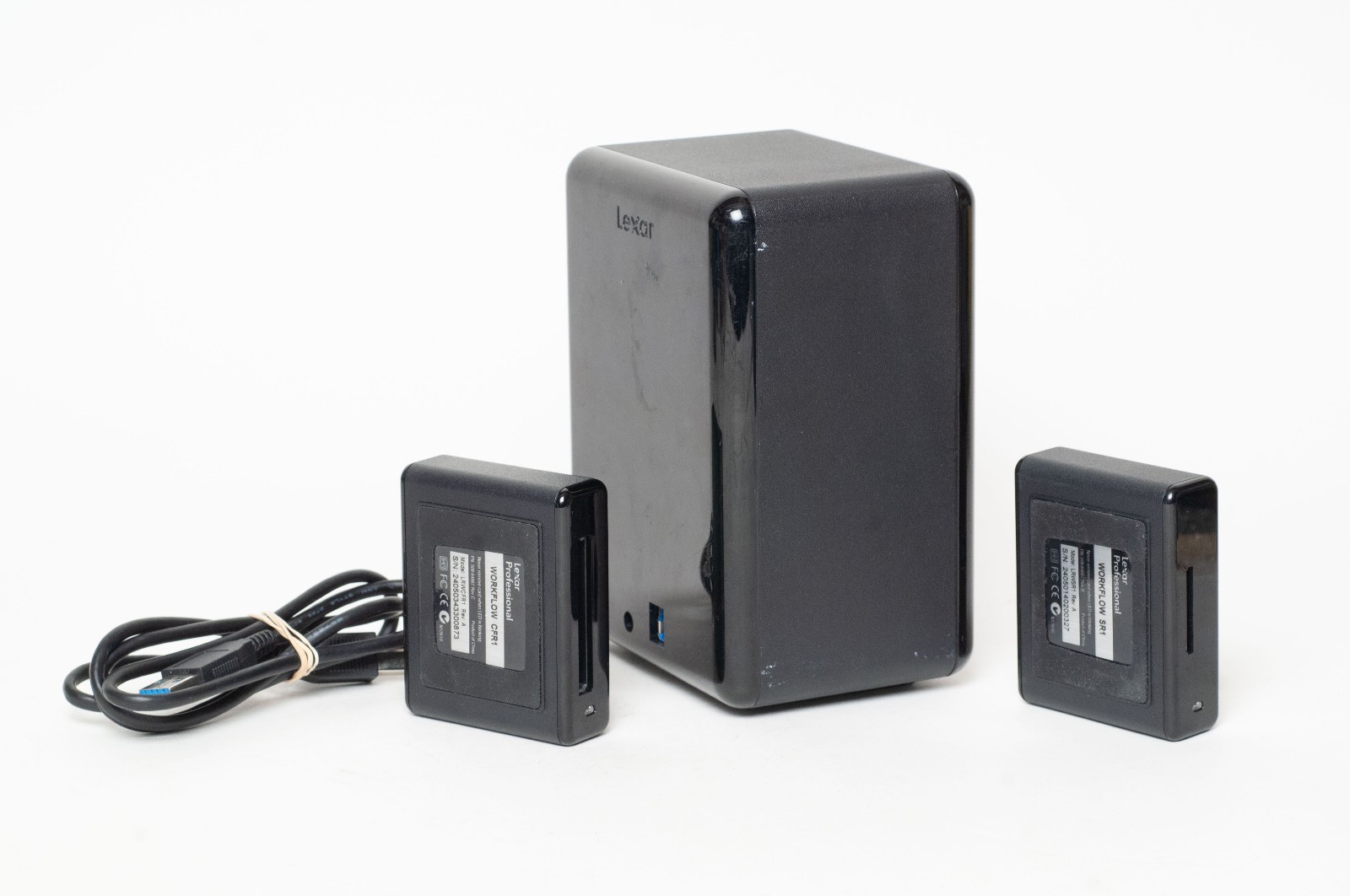 Exc Lexar Prof Workflow HR1 Hub USB 3.0 with CFR1 & SR1 Card Reader tested CF SD