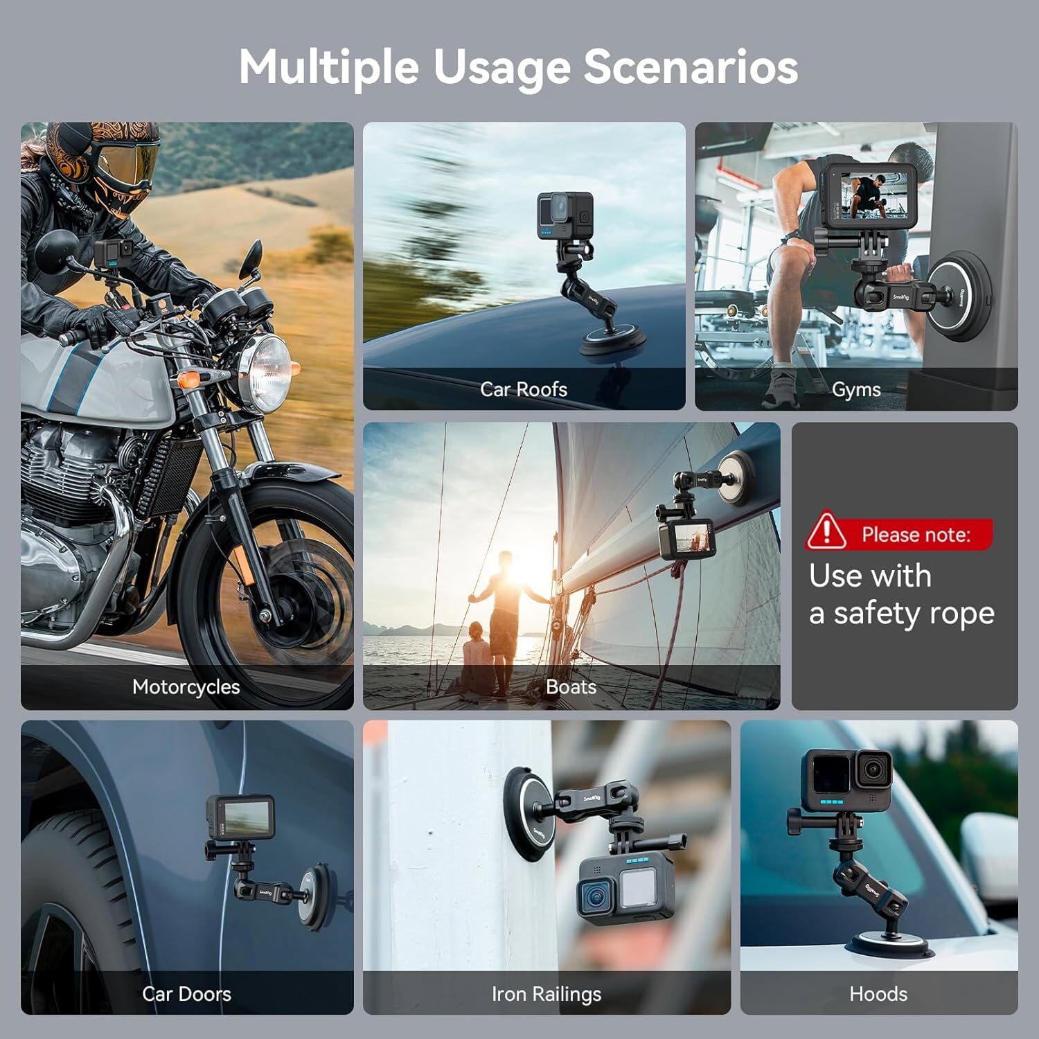 SmallRig Suction Cup Car Mount for Gopro for Insta360 for DJI Action 4 for Phone
