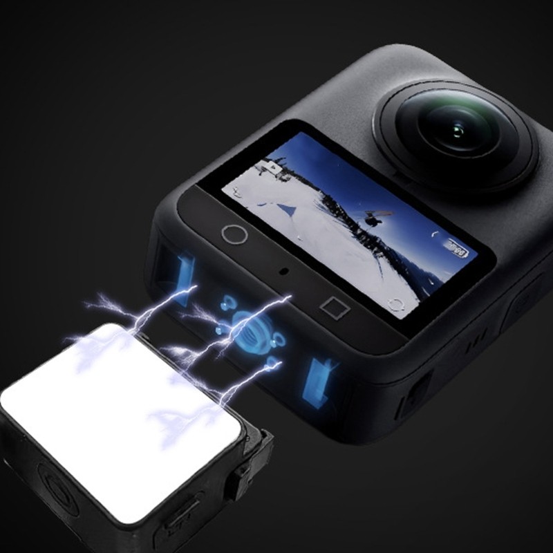 Compact Rechargeable Camera Light With Mount For Action Cameras And 360