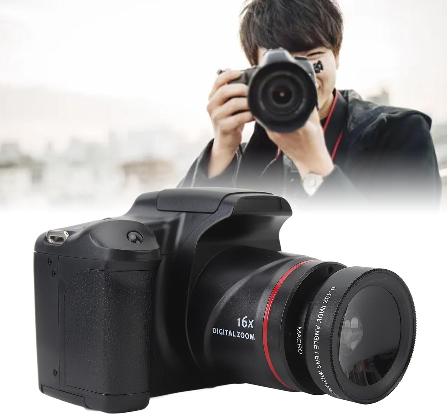 Digital Camera for Photography,Auto Focus 4K Camera with Built in Flash Lamp,16x