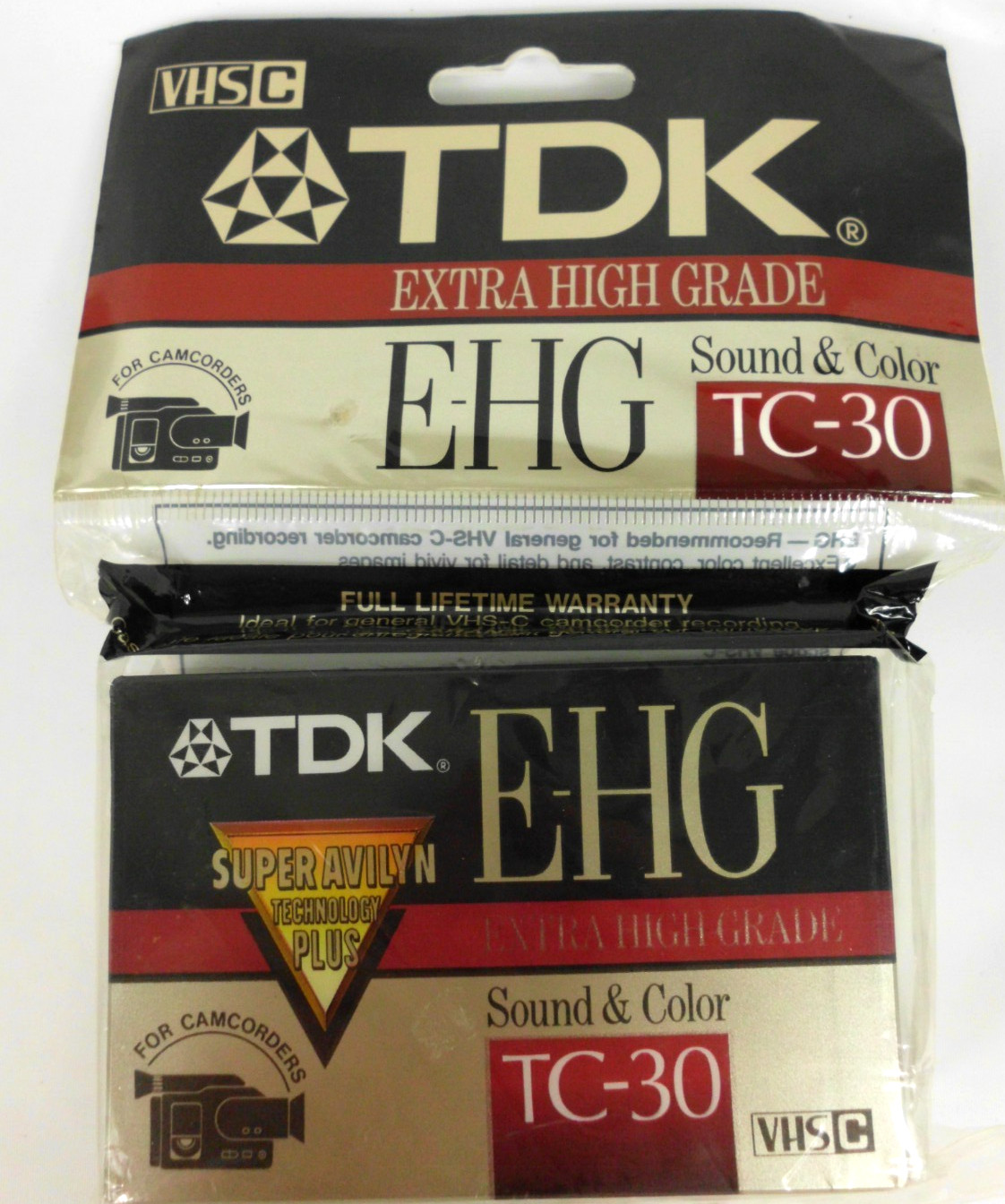 TDK E-HG TC-30 Video Camcorder Cassette Tapes Super Avilyn 30 Min Lot of 3 New