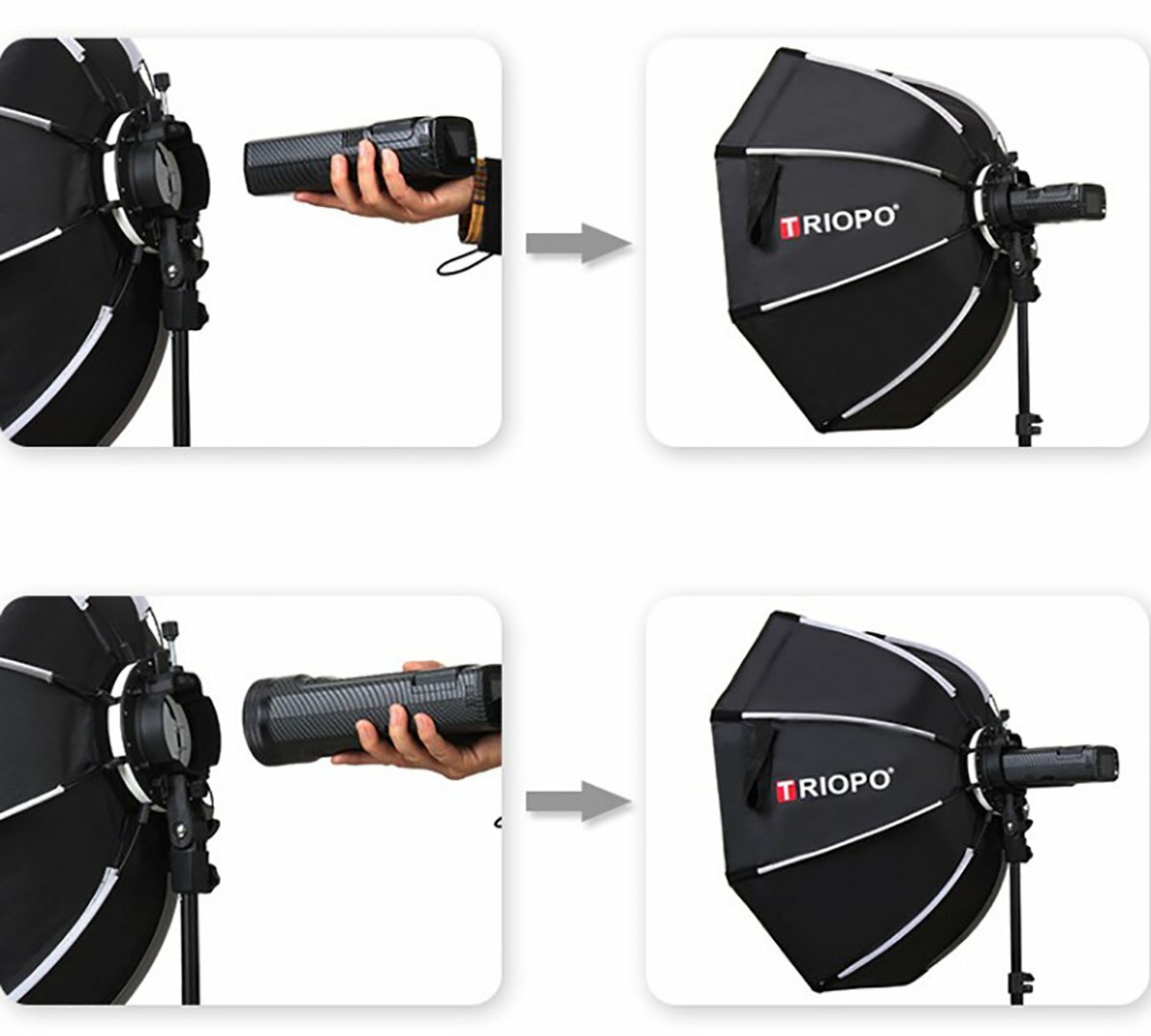 TRIOPO 65cm Octagon Softbox Umbrella for Speedlight Flash Light Bracket Handgrip