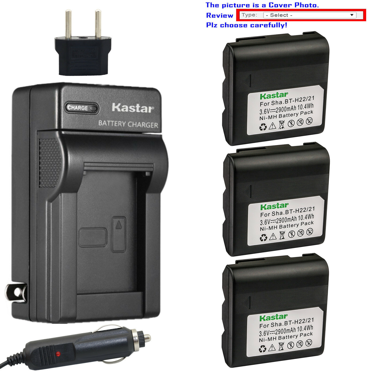 Kastar Battery 2900mAh for Sharp BT-H21U BT-H22U BT-H32 BT-H32U BT-H42 BT-H42U