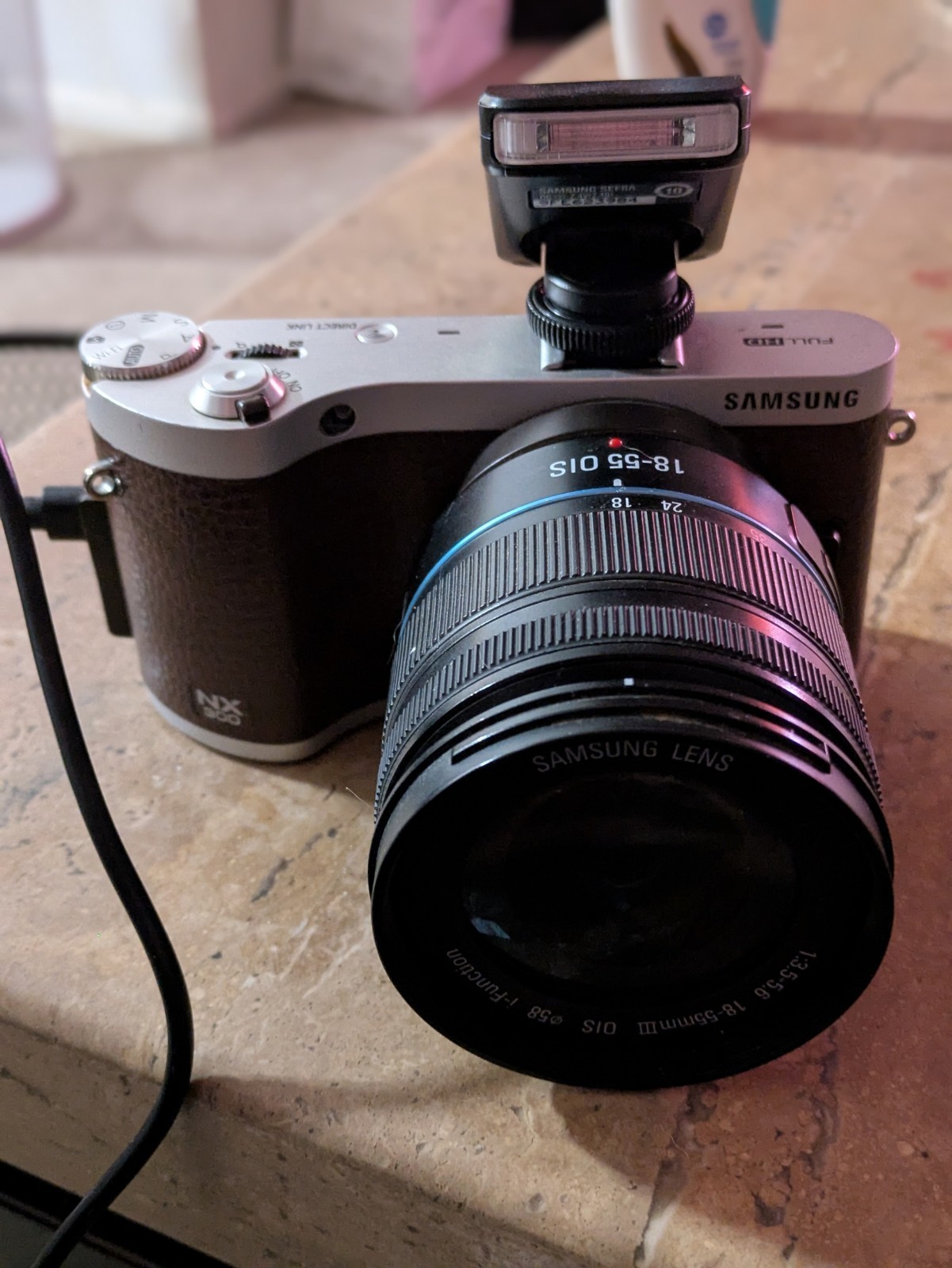 Samsung NX300 20.3MP CMOS Smart WiFi Digital Camera with 20-50mm Lens – Brown