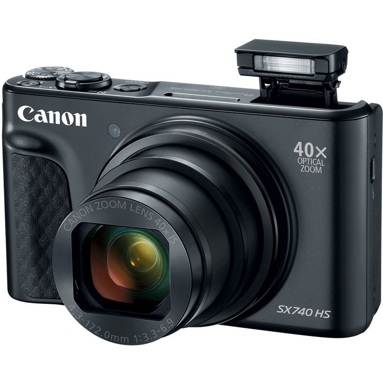 Canon PowerShot SX740 HS Digital Camera (Black) Battery + 64GB + Flash Bundle