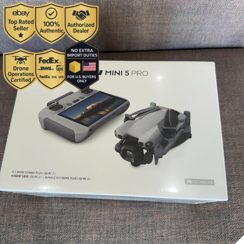 DJI Mini 5 Pro Fly More Combo Plus + RC2 Controller 3 Batteries 4K Drone