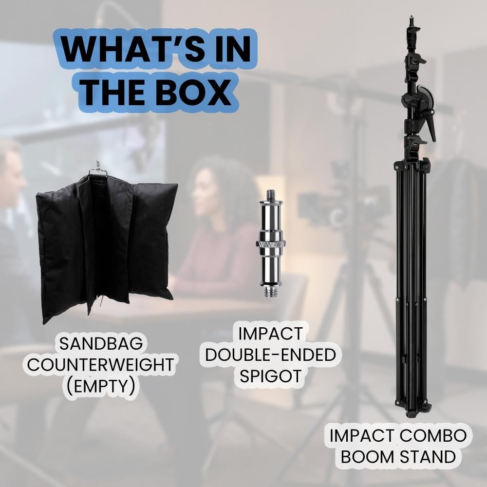 Impact Combo Boom 12.9′ Light Stand w/ 7′ Boom Arm & Sandbag 20lb Capacity